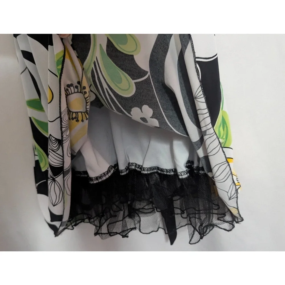 Xtraordinary Black Floral Party Dress Medium A1 Fairy Whimsigoth Grunge Goth